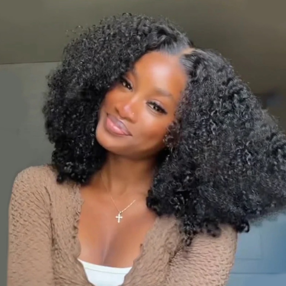 ISEE Wear Go V5 Tiny Knots Pre Bleached Kinky Curly Pre Cut HD Lace Glueless Wig - Picture 2 of 10